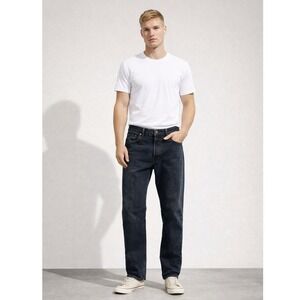 Levis Premium 501 Mens Dark Wash Big E Straight Leg Jeans W36 L36 Blue